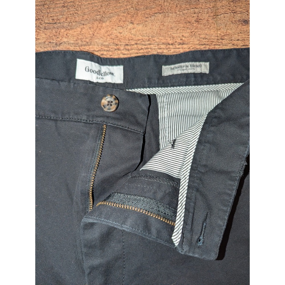 Goodfellow‎ & Co Hennepin Chino Pants Men 38x32 Black Very Good Straight Fit - Picture 6 of 10